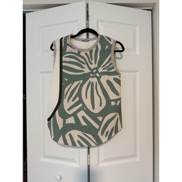 Zara Botanical Print Sleeveless Blouse, Asymmetrical, Spring/Summer Size M - Picture 4 of 16